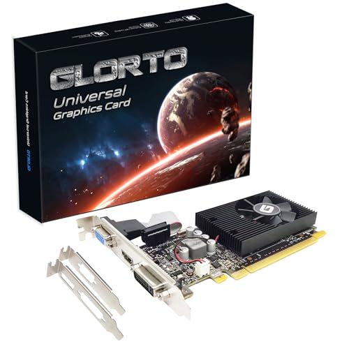 Glorto GeForce GT 730 4G GDDR5 Low Profile Grafikkarte, PCI Express 2.0 x8, HDMI/DVI/VGA, Einstiegs-GPU für PC, SFF und HTPC, kompatibel mit Windows 11 von Glorto