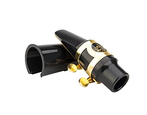 Glory Alto Saxophon-Mundstück mit Blattschraube, One Reed und Kunststoff Gap gold von Glory
