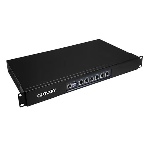 Glovary 19" Firewall Rackmount Hardware Quad Core Celeron J4125, 6 x i226V 2.5GbE LAN, Barebone, Network Router Appliance, AES-NI, OPNsense, USB3.0, VGA, Console von Glovary