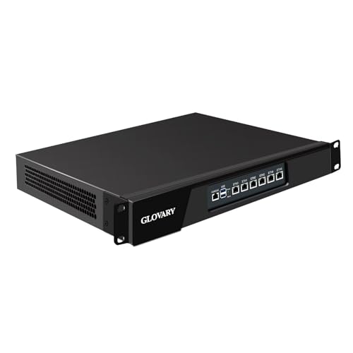 Glovary 1U N305 Firewall Hardware, 6 x i226V 2.5GbE LAN Router PC, DDR5 8GB RAM 128GB SSD, 19 Inch Network Rackmount Appliance, AES-NI, OPNsense, 2USB3.0, SATA3.0, Console von Glovary