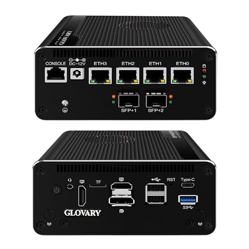 Glovary 13th Gen U300E Firewall Appliance Dual 10GbE 82599ES SFP+, 4 x i226V 2.5GbE LAN Mini PC Router, DDR5 8GB RAM 256GB NVMe SSD, Micro Computer Hardware, TypeC 10Gbit, Win11 Pro, OPNsense Glovary 13th Gen U300E Firewall Appliance Dual 10GbE 82599ES SFP+, 4 x i226V 2.5GbE LAN Mini PC Router, DDR5 8GB RAM 256GB NVMe SSD, Micro Computer Hardware, TypeC 10Gbit, Win11 Pro, OPNsense von Glovary