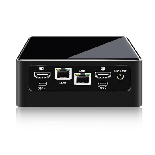 Glovary Mini PC 13th Gen U300 (5C6T, up to 4.4GHz), Büro Desktop Computer, Dual Intel i226V 2.5GbE LAN, DDR5 16GB RAM 128GB NVMe SSD (PCIe4.0 x 4), Windows 11 Pro, WiFi6, BT5.2 von Glovary