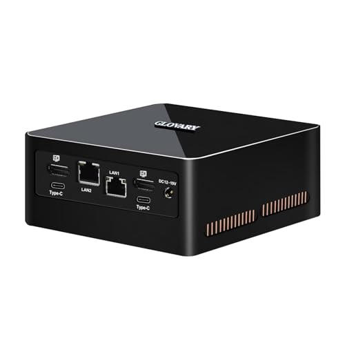 Glovary Mini PC 13th Gen U300 (5C6T, up to 4.4GHz), Büro Desktop Computer, Dual Intel i226V 2.5GbE LAN, DDR5 16GB RAM 256GB NVMe SSD (PCIe4.0 x 4), Windows 11 Pro, WiFi6, BT5.2 von Glovary