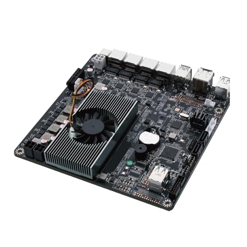 Glovary NAS Mainboard Quad Core N100, Mini-ITX NAS Motherboard, 4 x i226V 2.5GbE LAN, Barebone, DDR5, PCIe3.0, 2 x SATA3.0 6Gbps von Glovary