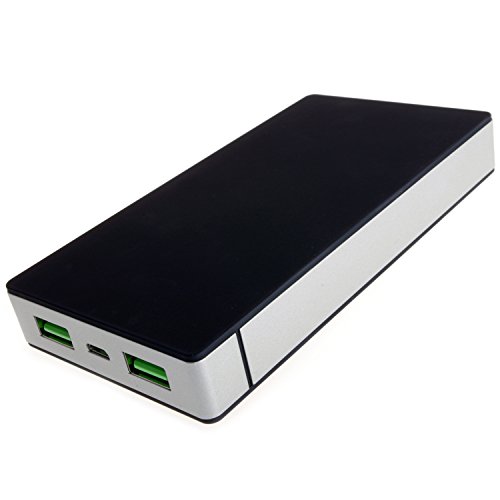 PowerNeed – Universal USB 1 A Externer Akku Ladegerät Power Bank 37 Wh 2.4 A Li-Poly (Negro-Plata) von Glovii