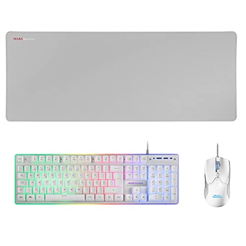 3-in-1-Kombination mit Tastatur, Maus und Mauspad, RGB-Weiß, ideal für Gaming und Anpassung von Setups. 3-in-1-Kombination mit Tastatur, Maus und Mauspad, RGB-Weiß, ideal für Gaming und Anpassung von Setups. von Glowster