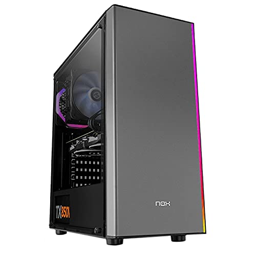 ATX-Gehäuse mit 2 x USB 2.0, 1 x USB 3.0, Audio, ARGB-Licht, 12 cm Rücklüfter und Grafikkapazität bis zu 330 mm, ideal für Gaming. von Glowster