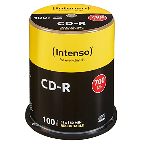 CD-R 700 MB/80 min, Packung mit 100 Stück, zur Aufnahme von Musik und Daten, ideal für die Speicherung und Sicherung. von Glowster