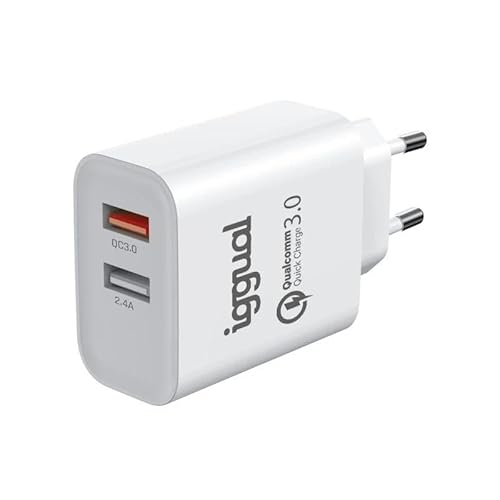 Glowster Doppel-Ladegerät mit 2 x USB, Schnellladung QC3.0, 30 W, ideal zum gleichzeitigen Laden von mobilen Geräten und Tablets. von Glowster