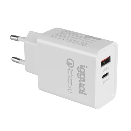 Glowster Doppeltes USB-Ladegerät QC3.0 und Typ C PD, 20 W, kompatibel mit mobilen Geräten und Tablets, ideal für schnelles und gleichzeitiges Laden. Glowster Doppeltes USB-Ladegerät QC3.0 und Typ C PD, 20 W, kompatibel mit mobilen Geräten und Tablets, ideal für schnelles und gleichzeitiges Laden. von Glowster