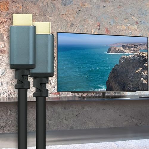 Glowster HDMI-Kabel 2.1 8K A/M-A/M, schwarz, 10 m, hohe Geschwindigkeit, unterstützt 48 Gbit/s, ideal für den Anschluss von HD-Geräten und Video-Streaming. Glowster HDMI-Kabel 2.1 8K A/M-A/M, schwarz, 10 m, hohe Geschwindigkeit, unterstützt 48 Gbit/s, ideal für den Anschluss von HD-Geräten und Video-Streaming. von Glowster