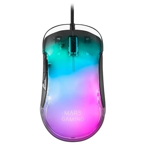 Glowster MMGLOW Gaming-Maus, Schwarz, RGB-Beleuchtung, optischer Sensor, 7 programmierbare Tasten, ideal für Videospiele und Grafikdesign. von Glowster