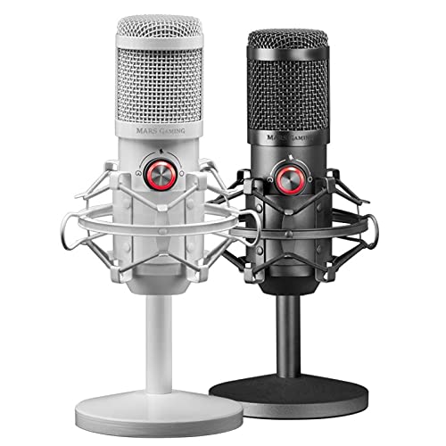 Glowster Mikrofon mit 96 kHz Aufnahme, Weiß, ideal für professionelle Aufnahmen und Streaming. von Glowster