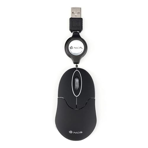 Glowster Optische Mini-Maus mit einziehbarem Kabel, USB-Anschluss, Schwarz, ideal für den Einsatz unterwegs und auf engstem Raum. Glowster Optische Mini-Maus mit einziehbarem Kabel, USB-Anschluss, Schwarz, ideal für den Einsatz unterwegs und auf engstem Raum. von Glowster
