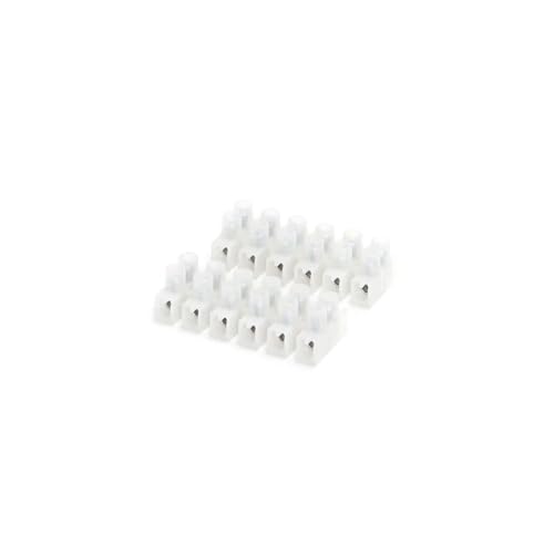 Konkaver 6-poliger Klemmenblock in Weiß, ideal für sichere und effiziente elektrische Verbindungen. von Glowster