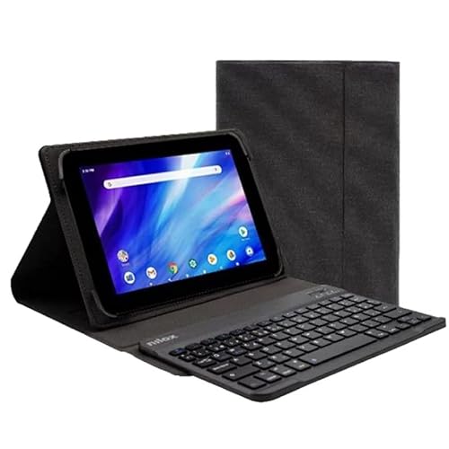 Glowster Tablet-Schutzhülle mit 24,6 cm (9,7 bis 10,5 Zoll), mit schwarzer Bluetooth-Tastatur, ideal zum Schutz und zur Verwendung zu Hause oder bei der Arbeit. von Glowster