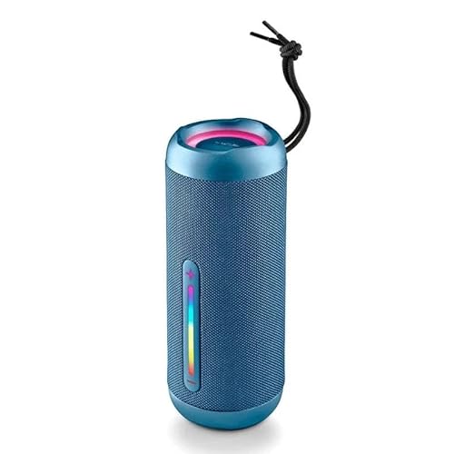 Glowster Tragbarer Bluetooth-Lautsprecher, 60 W, mit RGB-Lichtern, IP67, blau, ideal für Partys und Outdoor-Aktivitäten. von Glowster