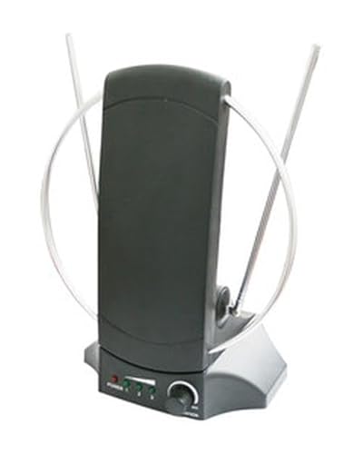 Innen-TV-Antenne mit Verstärker, kompaktes Design, verbessertes Signal; ideal für den Empfang von Kanälen in Bereichen mit geringer Abdeckung. von Glowster