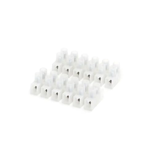 Klemmenblock 6-polig, konkaver Sockel, weiß, für elektrische Verbindungen und Signalverteilung. von Glowster