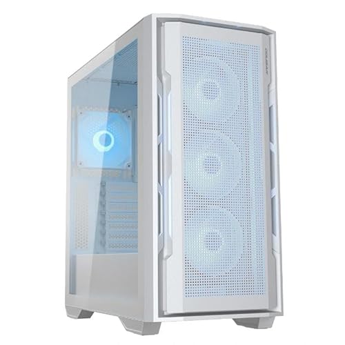 Miditower-Gehäuse mit RGB-Beleuchtung, weißes Design, unterstützt ATX-Platten, effiziente Kühlung, ideal für Gamer und Elegante Konfigurationen. von Glowster