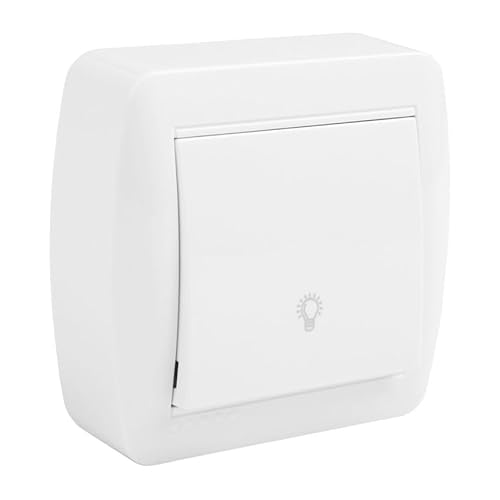 Oberflächentaster weiß mit Lichtsymbol 16A 250V 74x72x28mm von Glowster