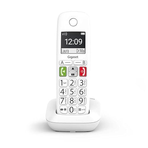 Schnurloses DECT-Telefon, weiß, einfach zu bedienen, mit großen Bildschirmen, anpassbaren Tönen und Fallfestigkeit, ideal für ältere Benutzer. Schnurloses DECT-Telefon, weiß, einfach zu bedienen, mit großen Bildschirmen, anpassbaren Tönen und Fallfestigkeit, ideal für ältere Benutzer. von Glowster