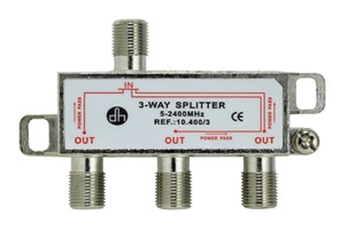 Terrestrischer 3-Wege-Verteiler mit Sat-Anschluss, ideal für die Verteilung von Satelliten- und terrestrischen TV-Signalen an Mehreren Punkten. von Glowster