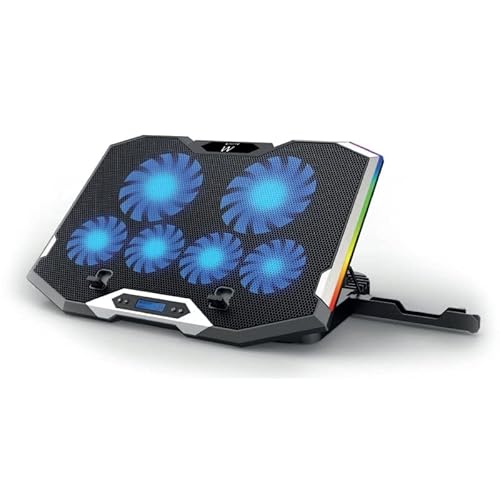 Tragbarer Kühlständer mit 6 Lüftern und Kompatibilität mit 17-Zoll-Geräten, ideal für die Aufrechterhaltung der optimalen Temperatur. von Glowster