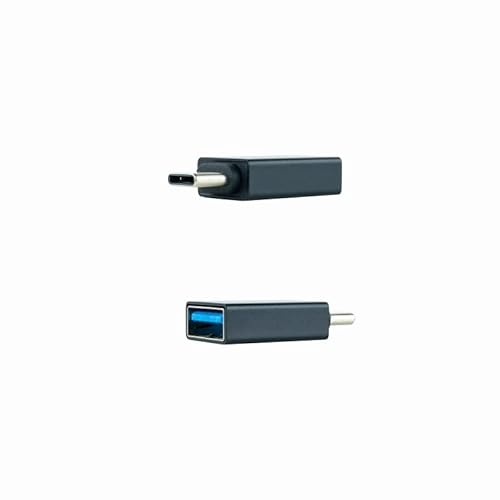 USB-C auf USB 3.1 Adapter, Aluminium, schwarz, für schnelle Datenübertragung und Anschluss von Geräten. von Glowster