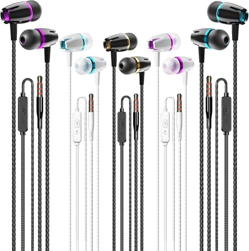 Glracd In-Ear Headphones with Microphone, 5 Pack Wired Stereo Headphones, Bass Headphones, Compatible with iPhone and Android Smartphones, iPod, iPad, MP3 Players, Suitable for All 3.5mm Interfaces Glracd In-Ear Headphones with Microphone, 5 Pack Wired Stereo Headphones, Bass Headphones, Compatible with iPhone and Android Smartphones, iPod, iPad, MP3 Players, Suitable for All 3.5mm Interfaces von Glracd