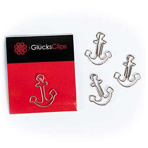 Paper clips, 11 x paper clips, anchor motif, as decoration or bookmark. Paperclip I Paper Clips Paper Clip or Bookmark Office Home C027 von GlückClips