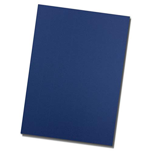 100 Blatt DIN A4 Briefpapier - Bastelpapier - Dunkelblau - Ton-Papier mit edler Rippung, 100 g/m² - matte Oberfläche - hochwertiges Schreibpapier von Glüxx Agent