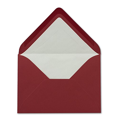 100 DIN B6 Briefumschläge Dunkelrot mit weißem Seidenfutter - 12,5 x 17,6 cm - 110 g/m² Nassklebung Matt ohne Fenster von Ihrem Glüxx-Agent 100 DIN B6 Briefumschläge Dunkelrot mit weißem Seidenfutter - 12,5 x 17,6 cm - 110 g/m² Nassklebung Matt ohne Fenster von Ihrem Glüxx-Agent von Glüxx-Agent