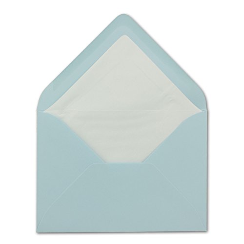 100 DIN B6 Briefumschläge Hellblau mit weißem Seidenfutter - 12,5 x 17,6 cm - 110 g/m² Nassklebung Matt ohne Fenster von Ihrem Glüxx-Agent 100 DIN B6 Briefumschläge Hellblau mit weißem Seidenfutter - 12,5 x 17,6 cm - 110 g/m² Nassklebung Matt ohne Fenster von Ihrem Glüxx-Agent von Glüxx-Agent