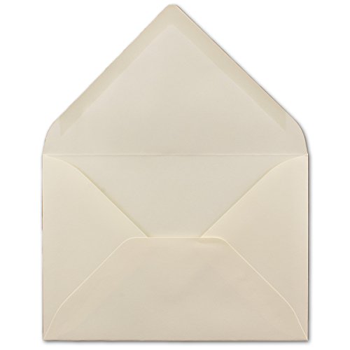 100 DIN B6 Briefumschläge Vanille - 12,5 x 17,5 cm - 80 g/m² Nassklebung Post-Umschläge ohne Fenster für Einladungen - Serie Colours-4-you von Glüxx-Agent