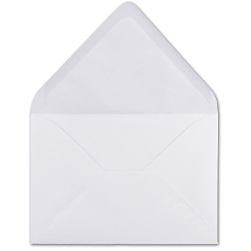 100 DIN C6 Briefumschläge Hochweiß - 11,4 x 16,2 cm - 120 g/m² Nassklebung Brief-Hüllen ohne Fenster für Einladungen von Ihrem Glüxx-Agent von Glüxx Agent
