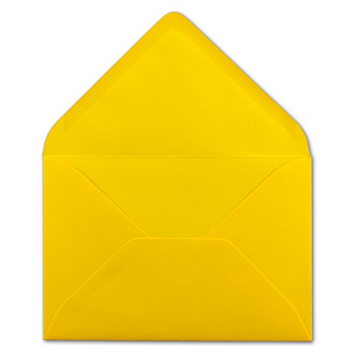 100 DIN C6 Briefumschläge Honiggelb - 11,4 x 16,2 cm - 120 g/m² Nassklebung Brief-Hüllen ohne Fenster für Einladungen von Ihrem Glüxx-Agent von Glüxx Agent