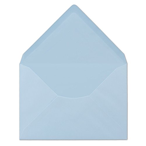 100 DIN C6 Briefumschläge hellblau 11,4 x 16,2 cm 80 g/m² Nassklebung Post-Umschläge ohne Fenster ideal für Weihnachten Grußkarten Einladungen von Ihrem Glüxx-Agent von Glüxx-Agent