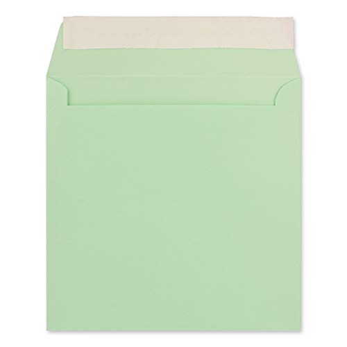 100 Quadratische Brief-Umschläge Mint - 15,5 x 15,5 cm - 120 g/m² Haftklebung stabile Kuverts ohne Fenster - von Ihrem Glüxx-Agent von Glüxx-Agent