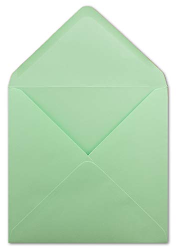 100 Quadratische Briefumschläge Mintgrün - 15,5 x 15,5 cm - 100 g/m² Nassklebung spitze Klappe - aus der Serie Colours-4-you - Glüxx-Agent von Glüxx Agent