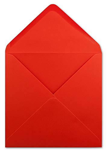 100 Quadratische Briefumschläge Rot - 15,5 x 15,5 cm - 100 g/m² Nassklebung spitze Klappe - aus der Serie Colours-4-you - Glüxx-Agent von Glüxx Agent
