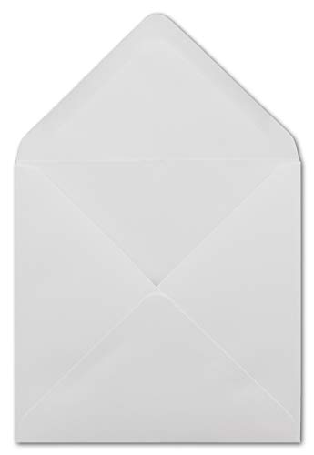 100 Quadratische Briefumschläge Weiß - 15,5 x 15,5 cm - 100 g/m² - Spitze Klappe mit Nassklebung Post-Umschläge ohne Fenster von Ihrem Glüxx-Agent von Glüxx Agent