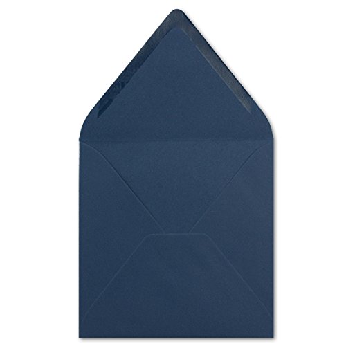 100 Stück Briefumschläge in Dunkel-blau - Quadratisch 14 x 14 cm - Nassklebung - Spitze Verschlussklappe - ideal für Weihnachten, Hochzeit & Einladungen - Glüxx-Agent von Glüxx-Agent