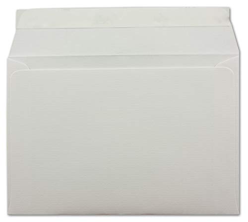 100 gerippte Briefumschläge DIN C6 Weiss - 11,4 x 16,2 cm - 100 g/m² Post-umschlag ohne Fenster Haftklebung mit Abziehstreifen - Colours-4-You von Glüxx Agent