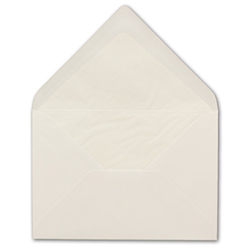 1000 DIN B6 Briefumschläge Natur-weiß mit weißem Seidenfutter - 12,5 x 17,6 cm - 100 g/m² Nassklebung Matt ohne Fenster von Ihrem Glüxx-Agent von Glüxx-Agent