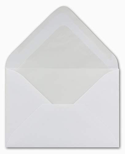 1000 DIN B6 Briefumschläge mit Seidenfutter weiß 12,5 x 17,6 cm 80 g/m² Nassklebung Post-Umschläge ohne Fenster ideal für Weihnachten Grußkarten Einladungen von Ihrem Glüxx-Agent von Glüxx-Agent