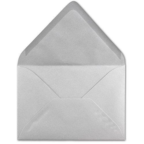1000 DIN C6 Briefumschläge Hellgrau - 11,4 x 16,2 cm - 120 g/m² Nassklebung Brief-Hüllen ohne Fenster für Einladungen von Ihrem Glüxx-Agent von Glüxx Agent