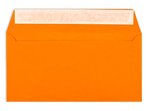 1000 DIN Lang Brief-Umschläge Orange - 11 x 22 cm - 120 g/m² Haftklebung Standard Brief-Kuverts für Taufe & Einladungen von Ihrem Glüxx-Agent von Glüxx-Agent