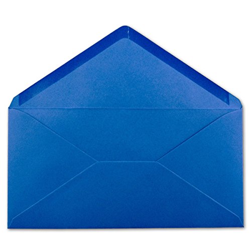 1000 DIN Lang Briefumschläge Blau 22 x 11 cm -120 g/m² Nassklebung Post-Umschläge ohne Fenster ideal für Weihnachten Grußkarten Einladungen von Ihrem Glüxx-Agent von Glüxx-Agent