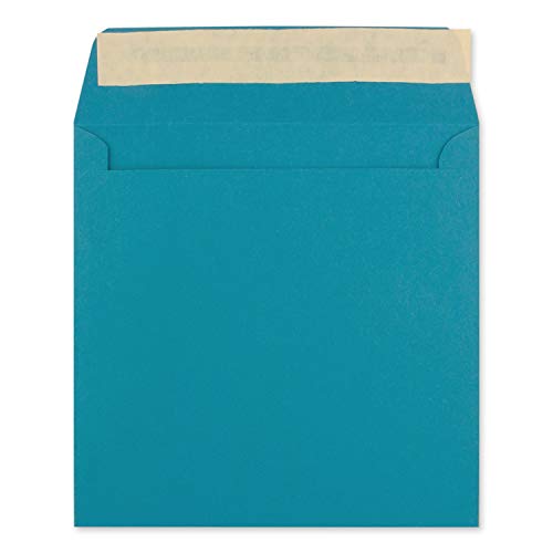 1000 Quadratische Brief-Umschläge Azurblau - 15,5 x 15,5 cm - 120 g/m² Haftklebung stabile Kuverts ohne Fenster - von Ihrem Glüxx-Agent von Glüxx-Agent